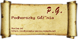 Podhorszky Génia névjegykártya